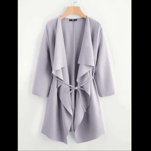 NEW XS Waterfall Collar Pocket Front Wrap Coat